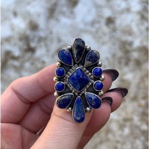 Size 7-7 &1/2 Lapis stone with gold flakes